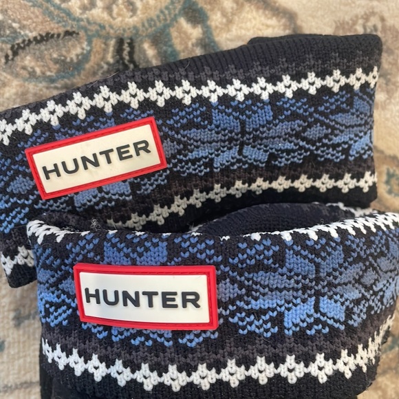 hunter boot sock inserts blue and black snowflake EUC - Picture 2 of 3
